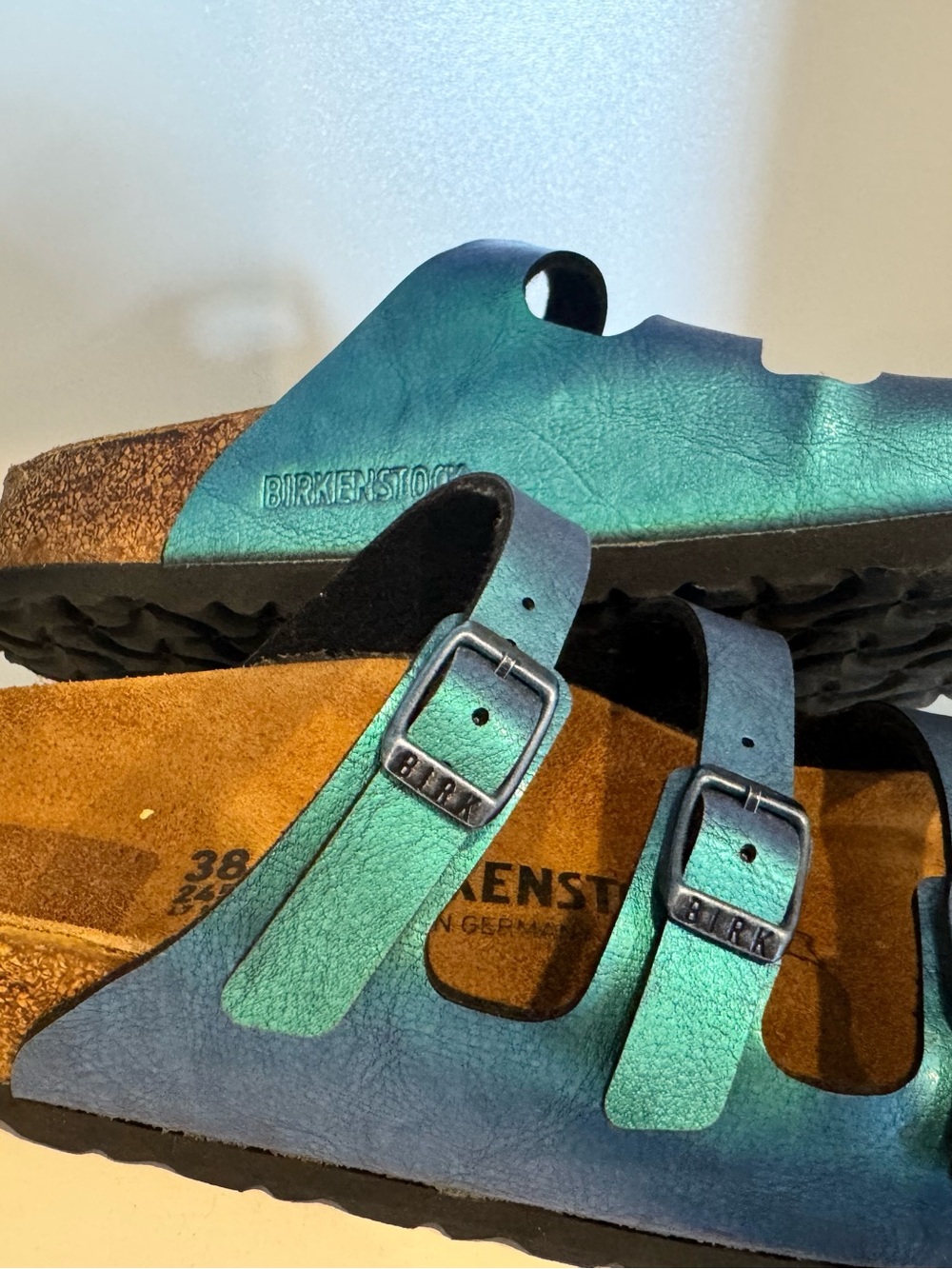 Birkenstock Florida Graceful Gemm Blue Iridescent Sandals EU 38 US 7-7.5 - Picture 3 of 7